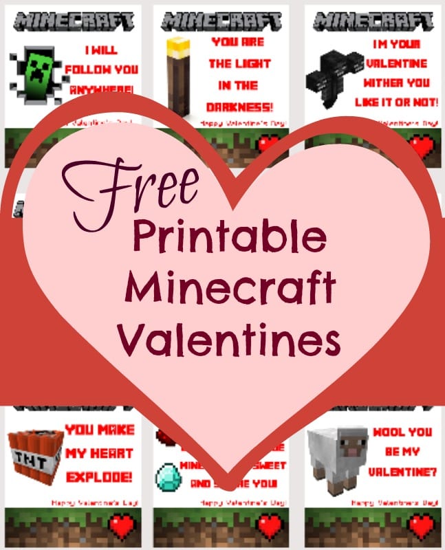Printable Minecraft Valentines
