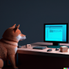 DALL·E 2022-08-28 18.28.00 - A shiba inu dog playing Minecraft on a computer, photorealistic 3...png