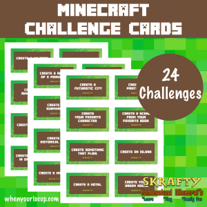 Free Minecraft Challenge Cards Printable » SKrafty