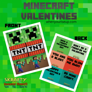 More Free Printable Minecraft Valentines » SKrafty