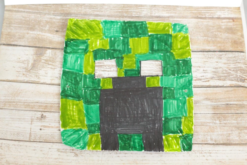 Minecraft Creeper Face 4 X 4 Painting 