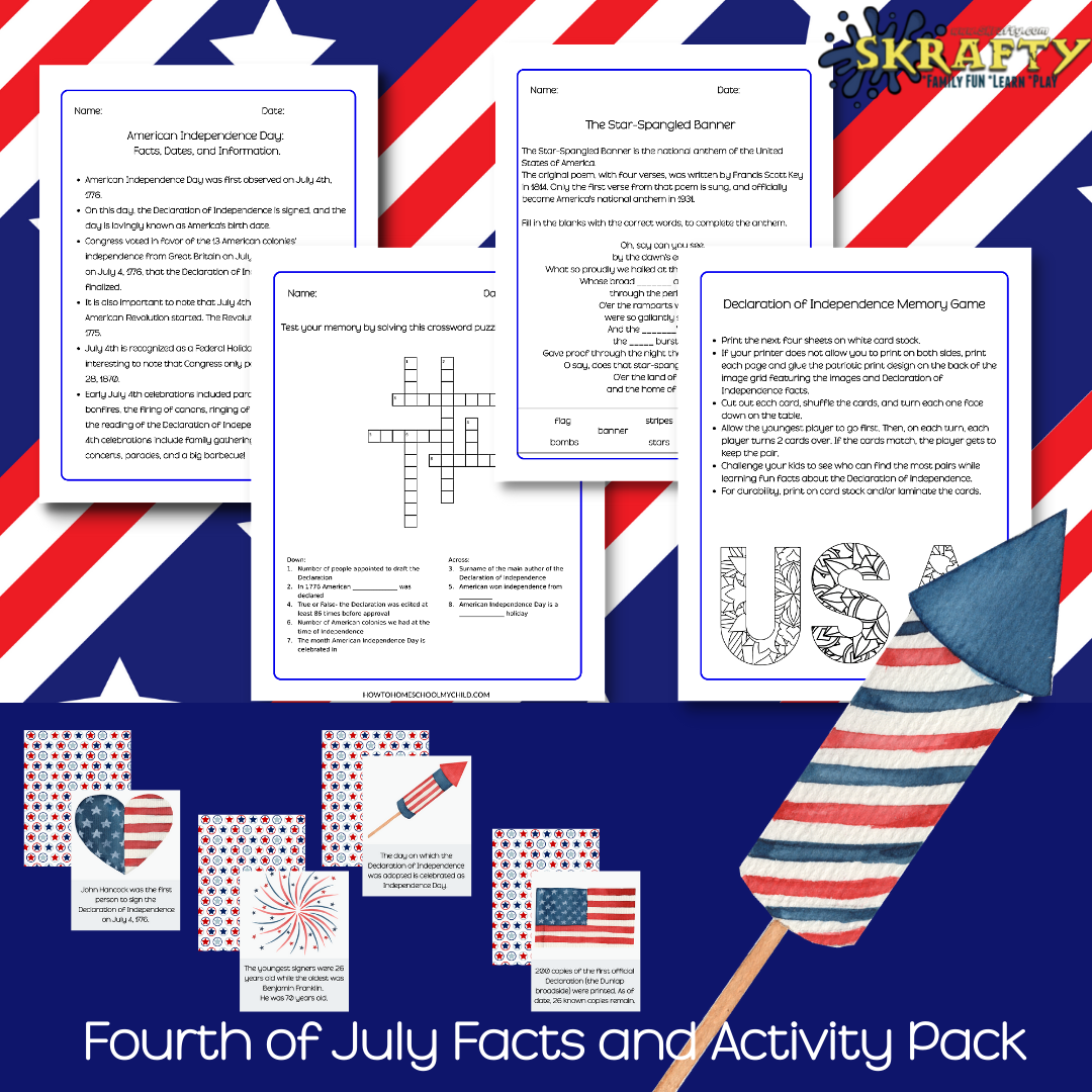 Independence Day Facts And Activity Pack SKrafty